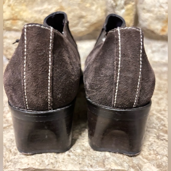 DONALD J PLINER Audra Brown Suede White Stitching Side Zip Loafers Women’s 8 - Picture 5 of 10